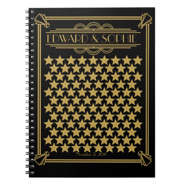 Art Deco Great Gatsby 1920 Wedding guest book (Front)