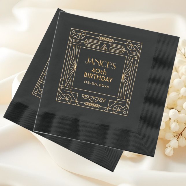 Art Déco Great Gatsby Anniversaire Personnalisé (Créateur téléchargé)
