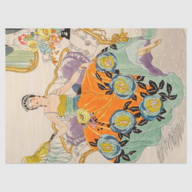 Art Deco Great Gatsby Flapper Art Artwork Tissue Paper (Front)