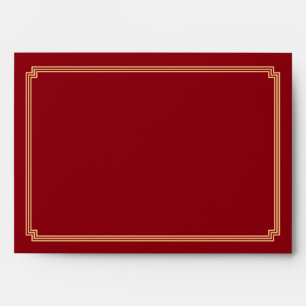 Art Deco Great Gatsby Red Wedding Envelopes A7