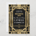 Art Deco Great Gatsby Roaring 20s 30th Birthday In Invitation<br><div class="desc">Personalize this vintage art deco Great Gatsby roaring 20s theme 30th birthday invitation easily and quickly, simply press the customize it button to further re-arrange and format the style and placement of the text.  Featuring a chic art deco frame and black and gold colour scheme. Matching items available in store!...</div>