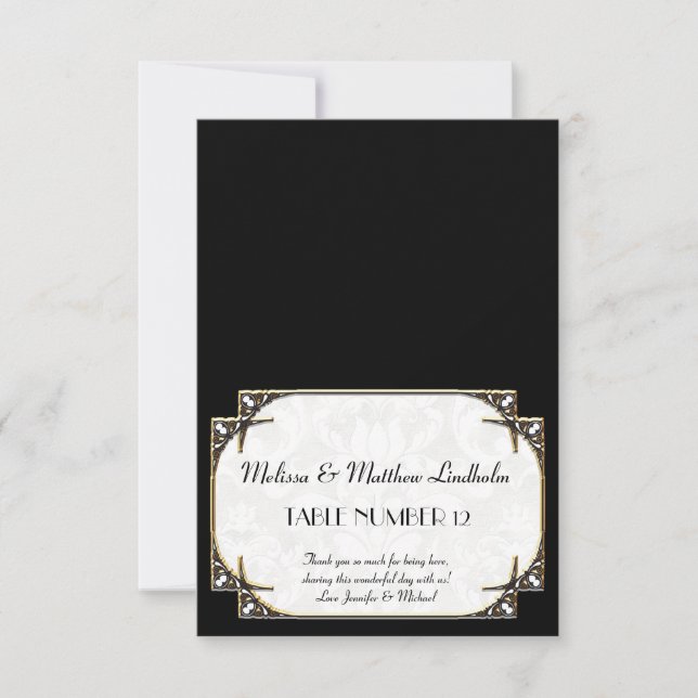 Art Deco Great Gatsby Style Typography n Lace Gold Invitation (Front)