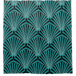 Art Deco: green fan pattern.