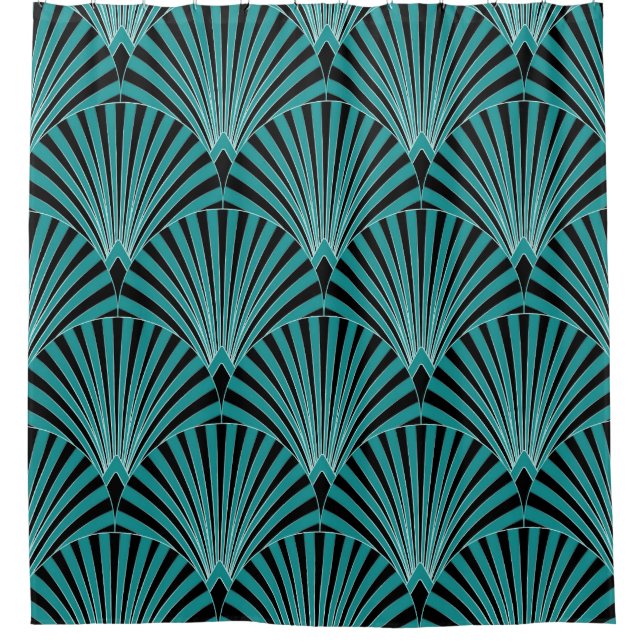 Art Deco: green fan pattern. (Front)