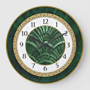 Art Deco Green Large Clock