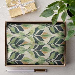 Art Deco Green Leaf Tissue Paper Sheets