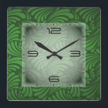 Art Deco green Square Wall Clock<br><div class="desc">Great clock design. You will love it like others. Be free to use this design for other product you like or to customize and add your text. Follow me for more. Thank you. Have a nice day.</div>