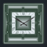 Art Deco green Square Wall Clock<br><div class="desc">Great clock design. You will love it like others. Be free to use this design for any product you like or to customize and add your text. Follow me for more. Thank you.</div>