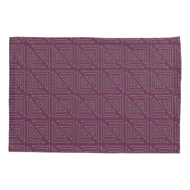 Art Deco Grey Mazes Pillowcase (Back)