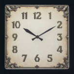 Art Deco Grey  Square Wall Clock<br><div class="desc">Great clock design. You will love it like others. Be free to use this design for other product you like or to customize and add your text. Follow me for more. Thank you. Have a nice day.</div>