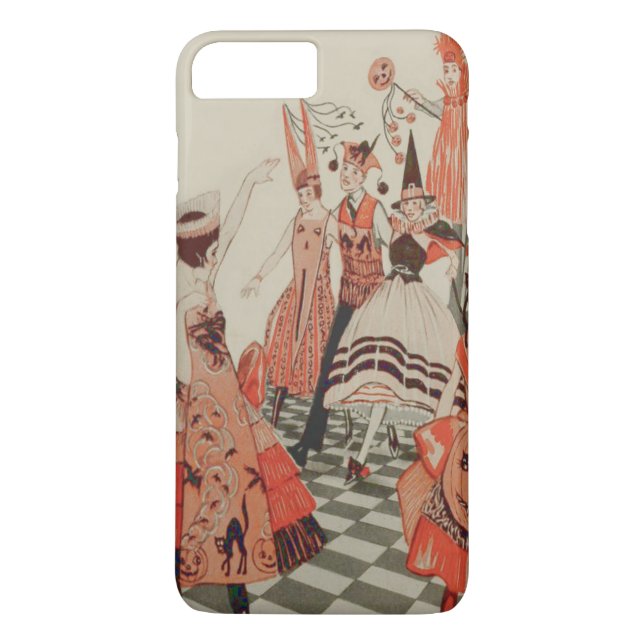 Art Deco Halloween Party Black Cat Pumpkin Case-Mate iPhone Case (Back)