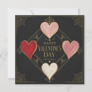 Art Deco Hearts of Passion Card