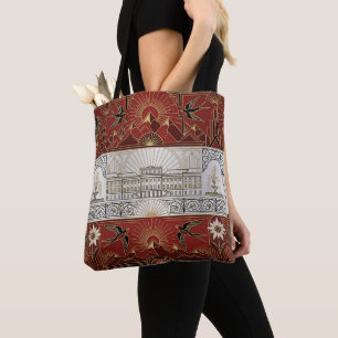 Art Deco Heritage Flag   Austria Custom Name Tote Bag