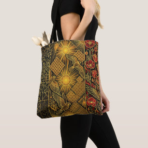 Art Deco Heritage Flag Belgium Custom Name Tote Bag