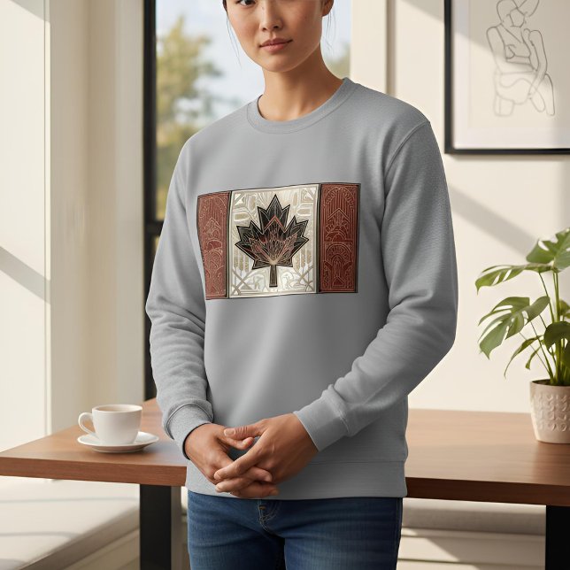 Art Deco Heritage Flag | Canada | 1920s Design Sweatshirt (Lifestyle Shot)