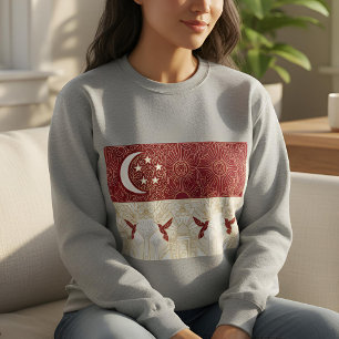 Art Deco Heritage Flag   Singapore   1920s Design Sweatshirt
