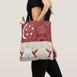 Art Deco Heritage Flag | Singapore Custom Name Tote Bag