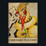 Art Deco Holiday Greeting<br><div class="desc">Colourful image/illustration depicting a fashionable woman in the snow.</div>
