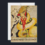 Art Deco Holiday Greeting<br><div class="desc">Colourful image/illustration depicting a fashionable woman in the snow.</div>