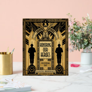 Art Deco Honouring Our Heroes Memorial Day Acrylic Sign