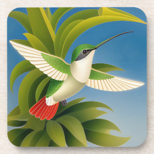 Art Deco Hummingbird Coaster Set