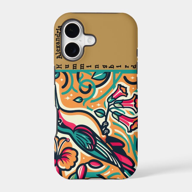 Art Deco Hummingbird Customizable  (Back)