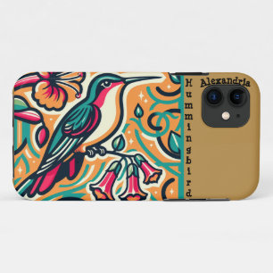 Art Deco Hummingbird Customizable iPhone 11 Case