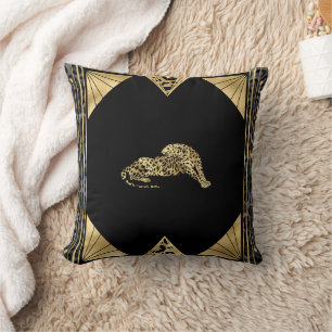 Art Deco I (black/gold) Throw Pillow