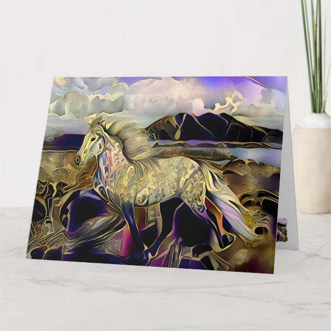 Art Deco Icelandic Horse Card (Front)