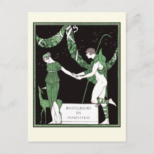 Art Deco Illustration Barbier Bucolds Pamphylie Postcard