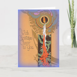 Art-deco image shining a light on Christmas Holiday Card