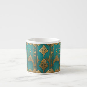 Art Deco In Blue And Gold Espresso Cup