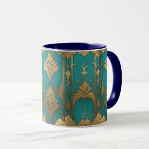 Art Deco In Blue And Gold Mug