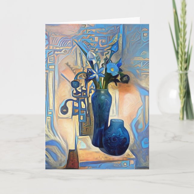 Art Deco in Blue Thank You Card (Front)