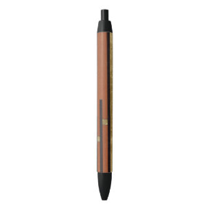 Art Deco In Gold And Tan Black Ink Pen