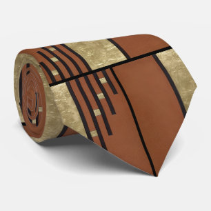 Art Deco In Gold And Tan Tie