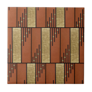 Art Deco In Gold And Tan Tile