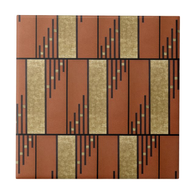 Art Deco In Gold And Tan Tile (Front)