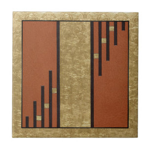 Art Deco In Gold And Tan Tile