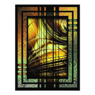 Art Deco In Green And Gold Photo Print