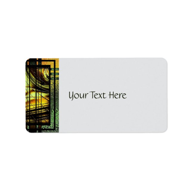 Art Deco In Green And Gold Return Address Label (Front)