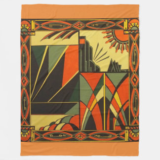 Art Deco in Orange Large blanket