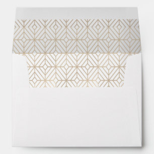 Art Deco in White and gold foil Envelopes