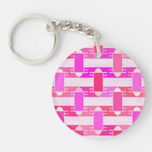 Art Deco industrial chic - pink, fuchsia, orchid Keychain