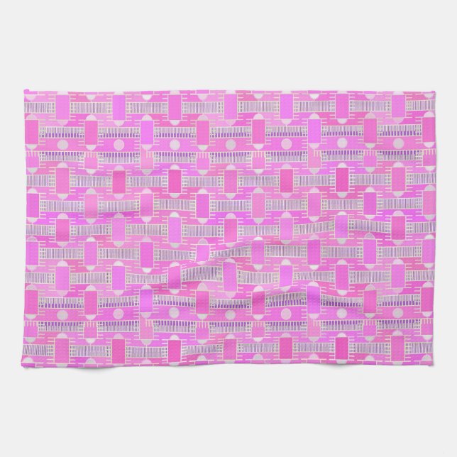 Art Deco industrial chic - pink, mauve Kitchen Towel (Horizontal)