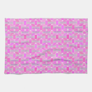 Art Deco industrial chic - pink, mauve Kitchen Towel