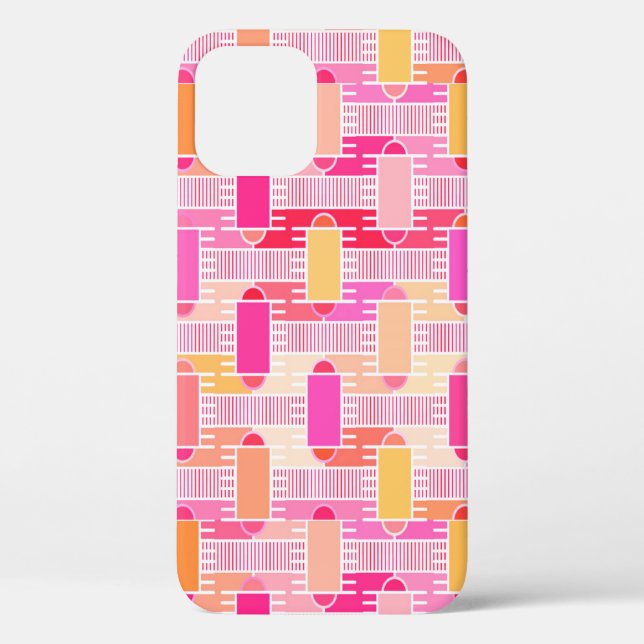 Art Deco industrial chic - pink, peach, gold Case-Mate iPhone Case (Back)