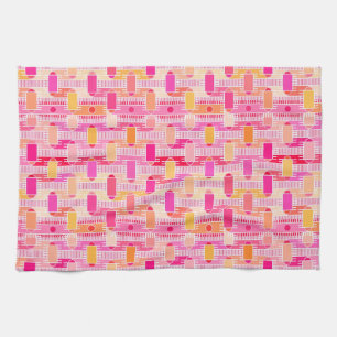 Art Deco industrial chic - pink, peach, gold Kitchen Towel