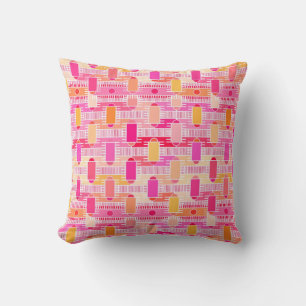 Art Deco industrial chic - pink, peach, gold Throw Pillow