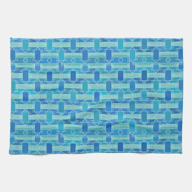 Art Deco industrial chic - soft blue Kitchen Towel (Horizontal)